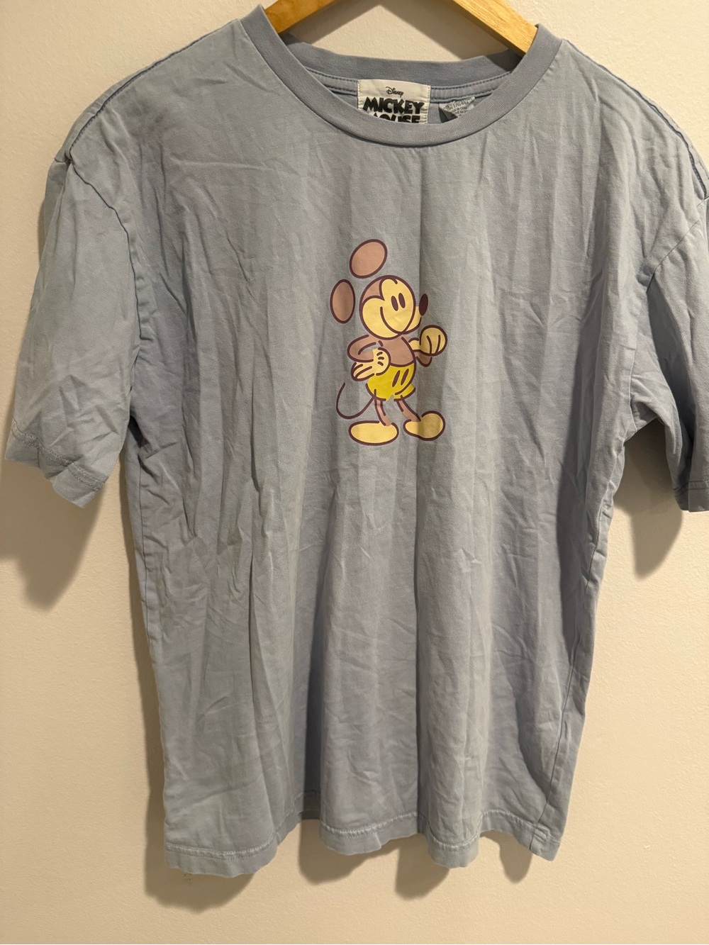 Disney Parks Outift WDW Mickey Mouse Graphic Tee Light Blue Cotton T-Shirt Small